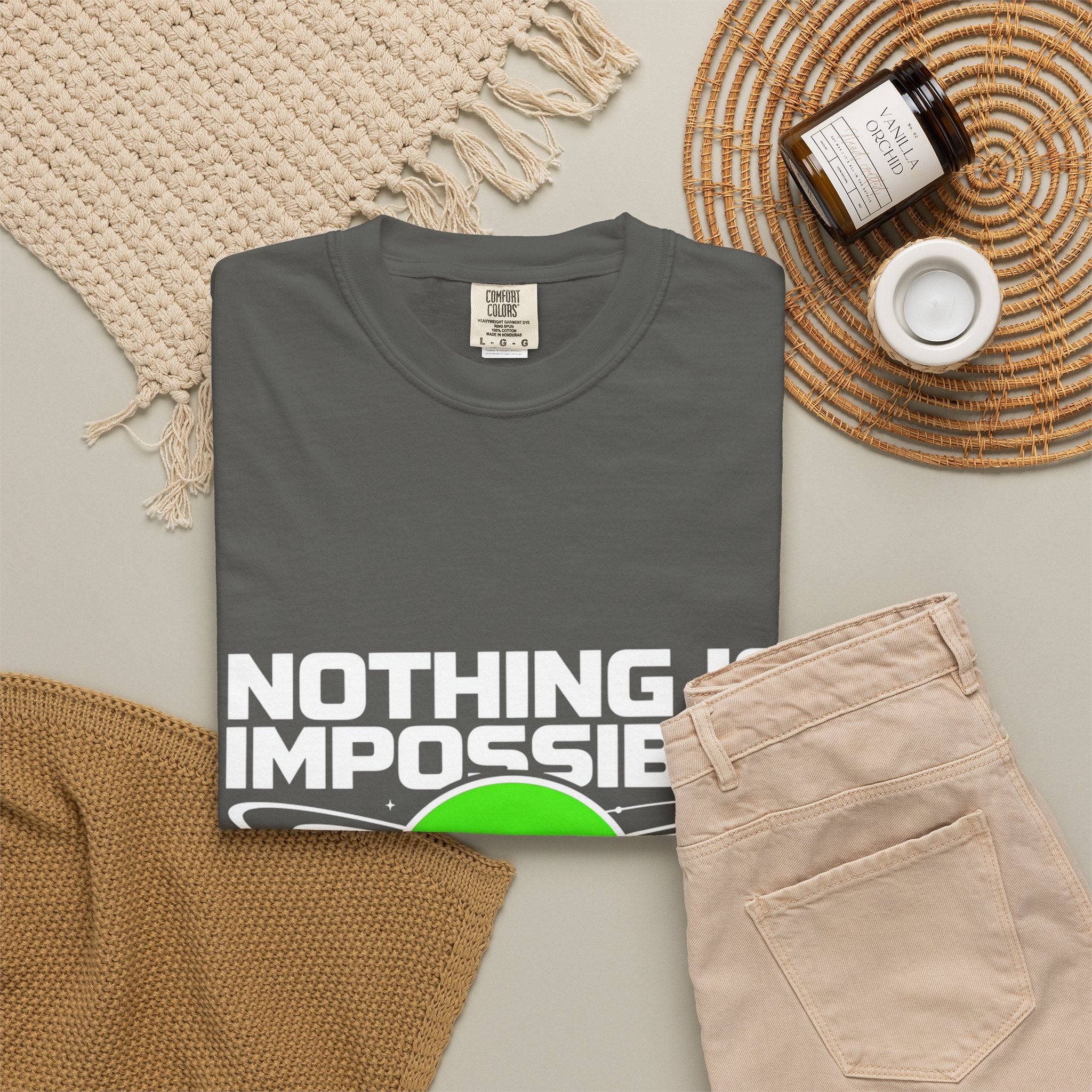 Nothing Is Impossible Christian T-Shirt — 'For Our God' Space Graphic