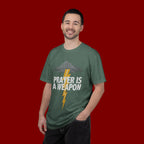 Prayer Is a Weapon T-Shirt — Christian Faith Lightning Graphic Tee