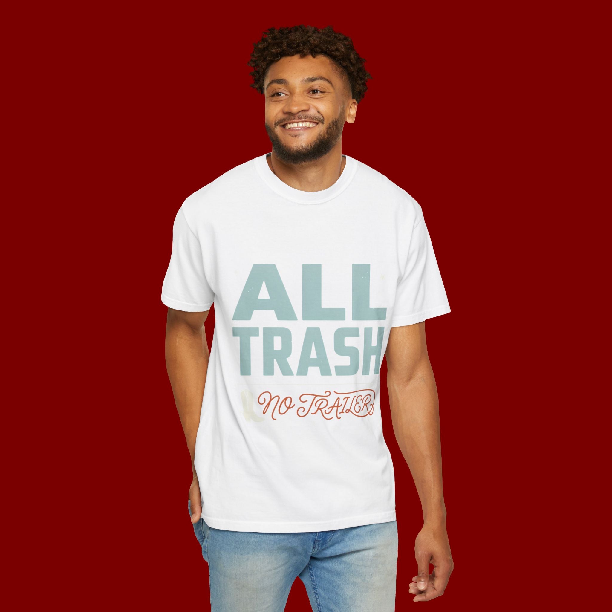 ALL TRASH No Trailer Graphic T-Shirt — Funny Retro Statement Tee