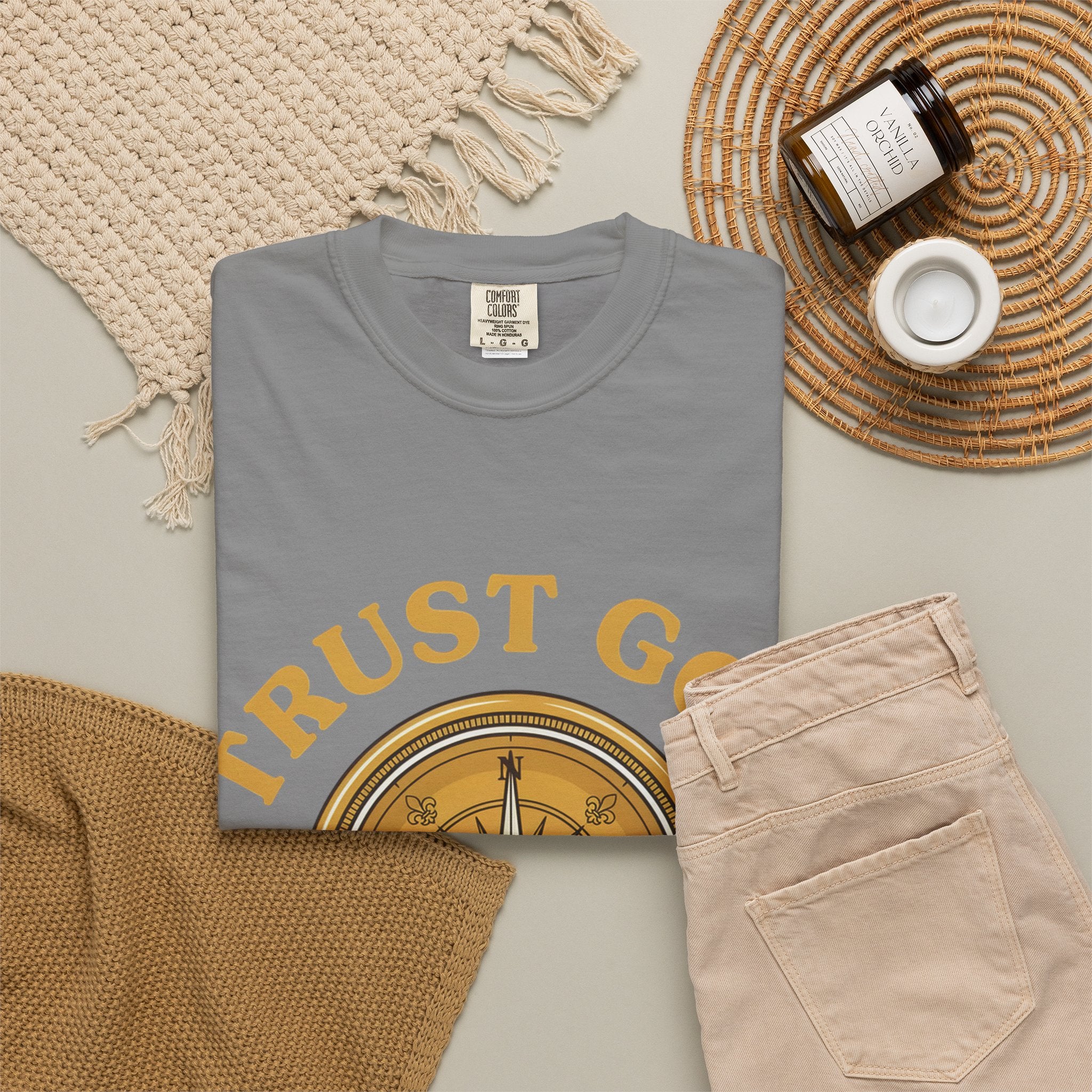 Trust God Compass T-Shirt — "Trust God No Matter What" Christian Faith Tee