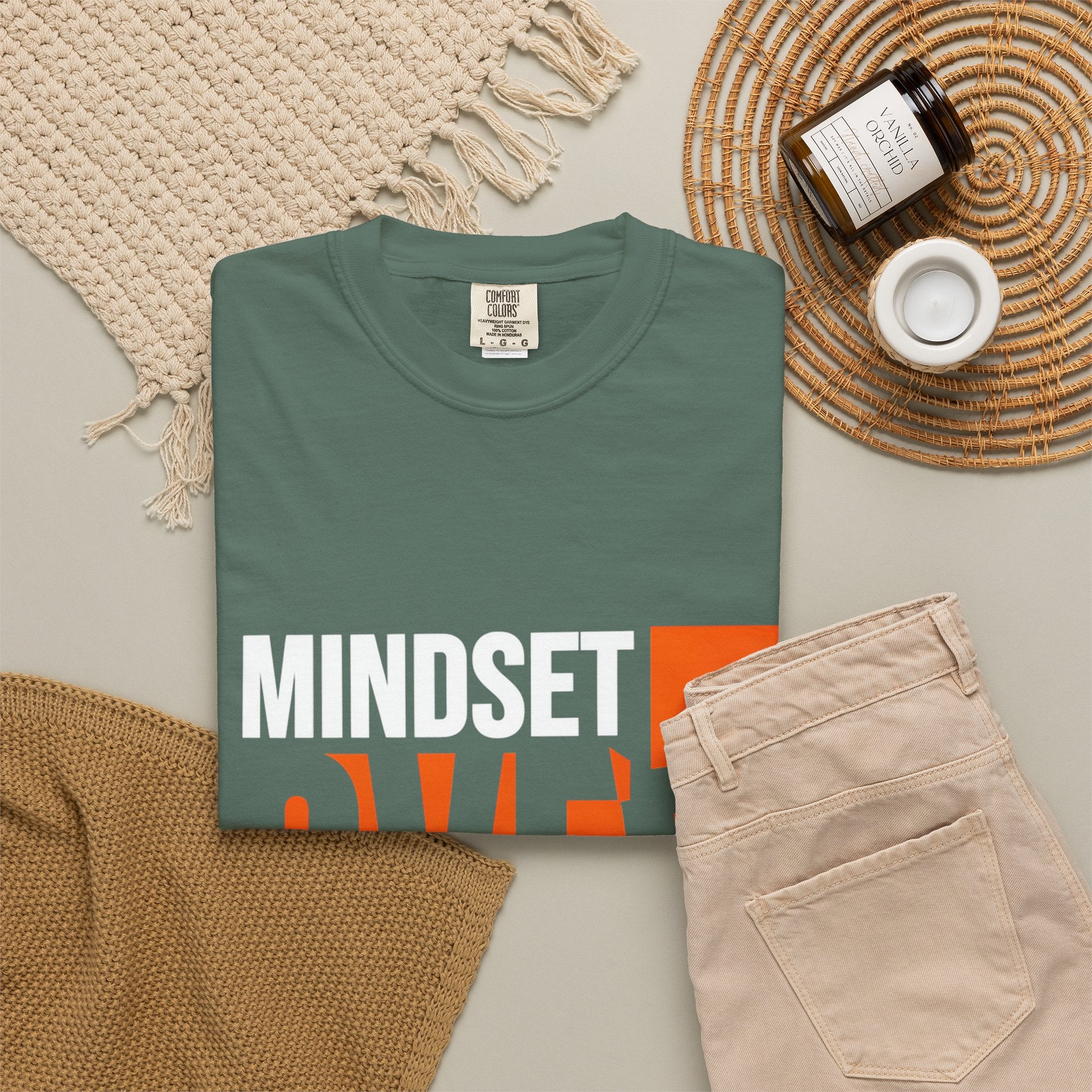 OVER Block Graphic T-Shirt — Bold Orange Minimalist Tee