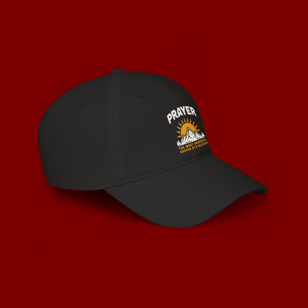 Prayer Sunrise Baseball Cap — Spiritual Faith Hat with Mountain Graphic