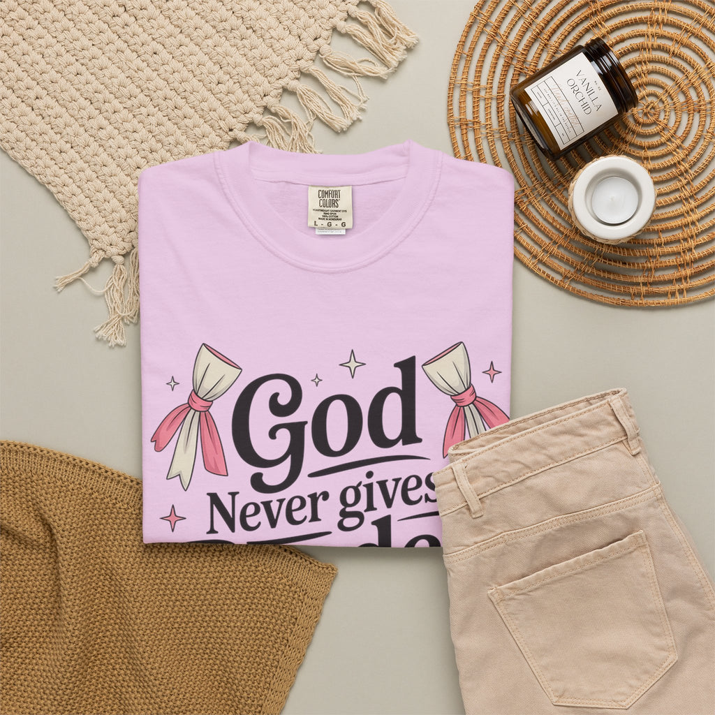 Inspirational 'God Never Gives a Burden You Can't Bear' T-Shirt