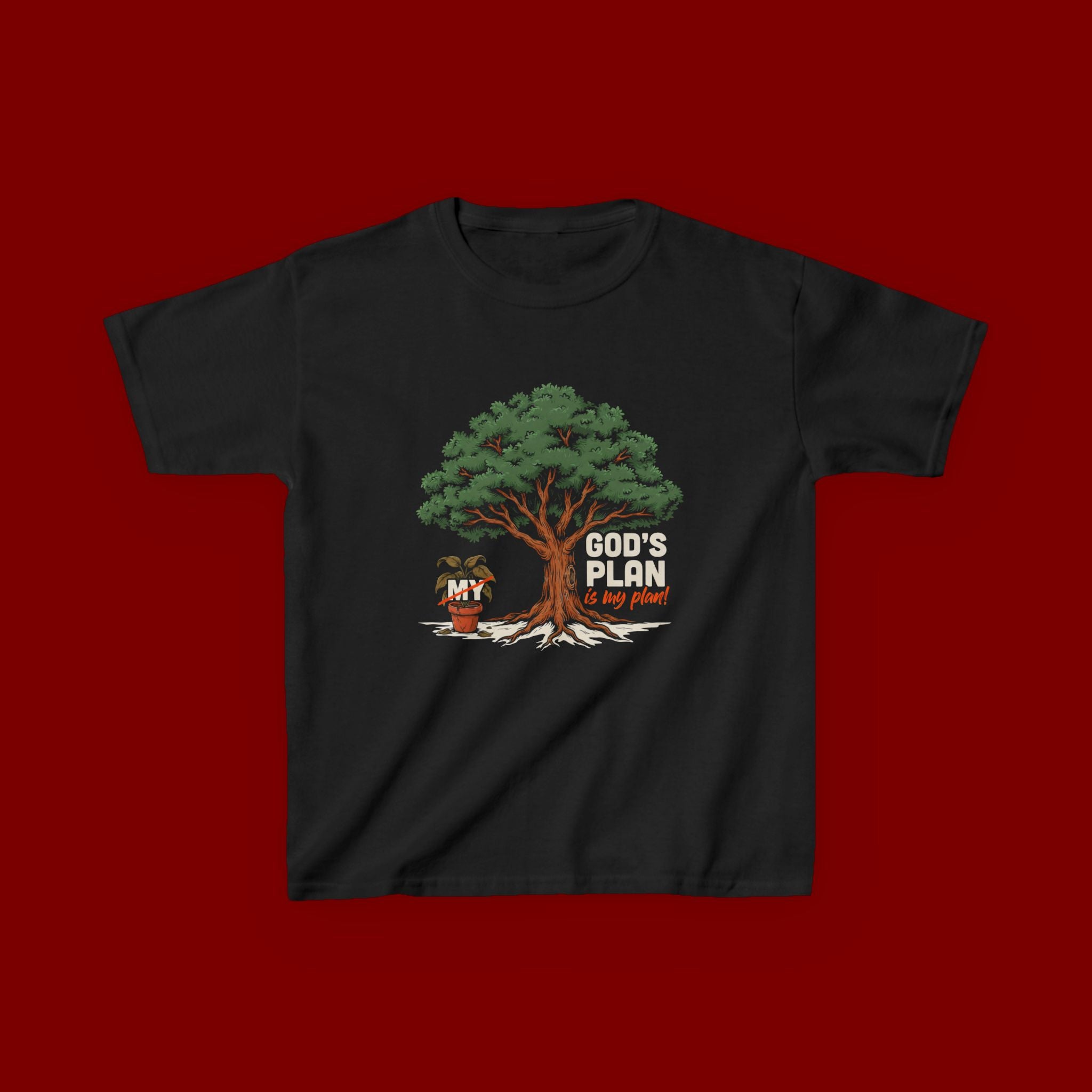 Kids Tee — Cute Tree & Plant Pot Illustration (“Grow Big, Little One”)