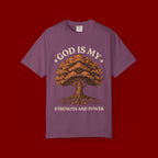 God Is My Strength Tree T-Shirt — Faith-Based Inspirational Tee
