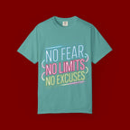 No Fear No Limits No Excuses Neon Graphic T-Shirt