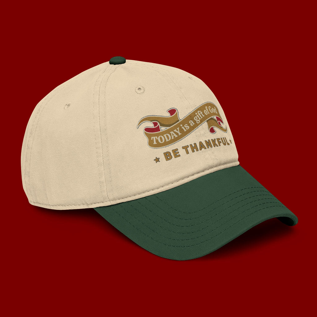 Be Thankful Baseball Cap — "Today is a Gift of God" Embroidered Hat