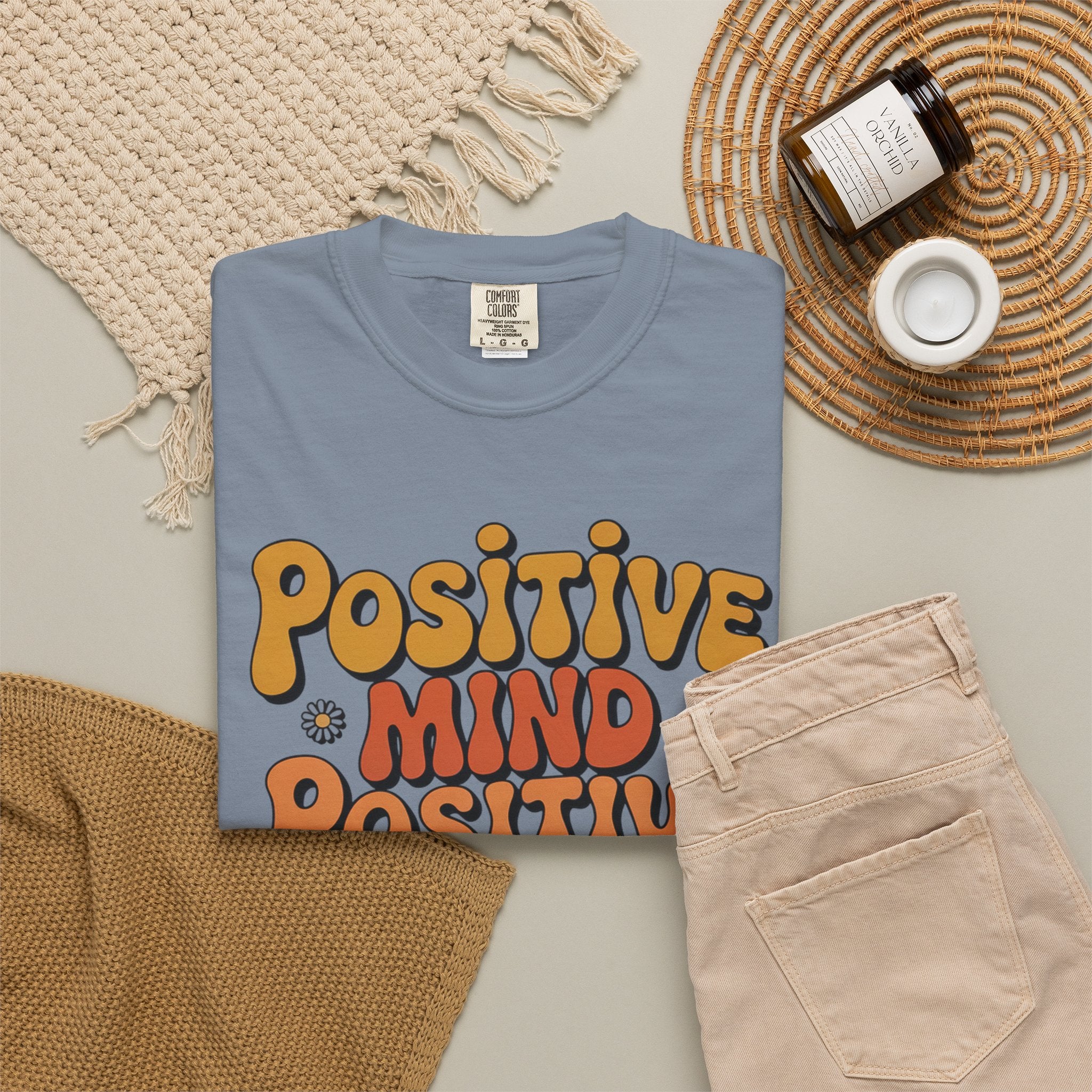 Positive Mind Positive Vibes Positive Life T-Shirt — Retro Daisy Graphic Tee