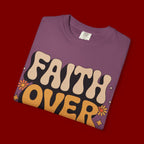 Faith Over Fear T‑Shirt — Retro Floral Inspirational Tee