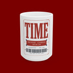 Time Ticket Ceramic Mug – "Time Never Comes Again" Vintage Poster Coffee Cup (11oz, 15oz)