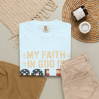 Faith in God Is Solid T-Shirt — American Flag Patriotic Christian Tee
