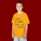 Faith Over Fear Kids T‑Shirt — Floral Inspirational Tee for Boys & Girls