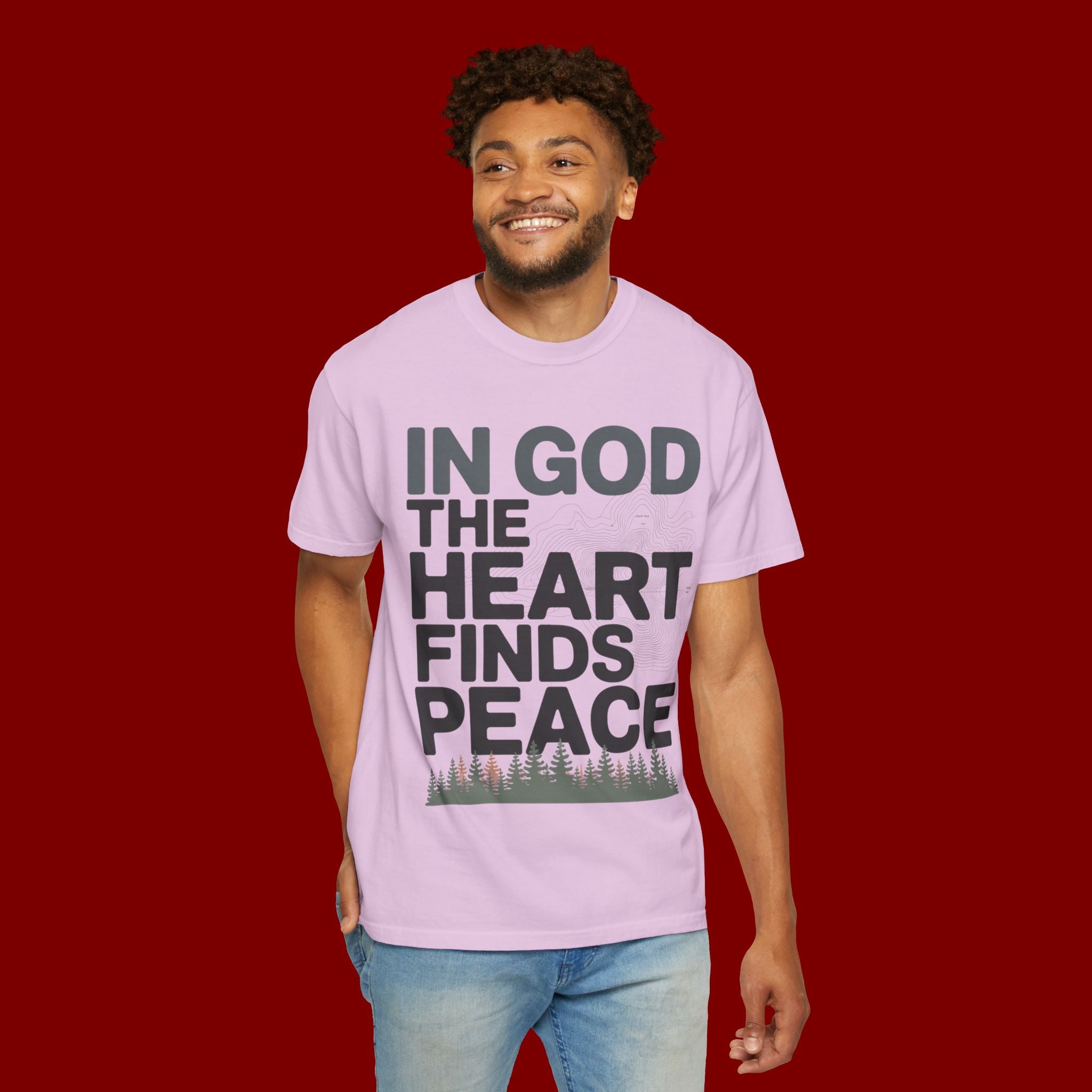 Christian Faith T-Shirt — “In God the Heart Finds Peace” Inspirational Tee