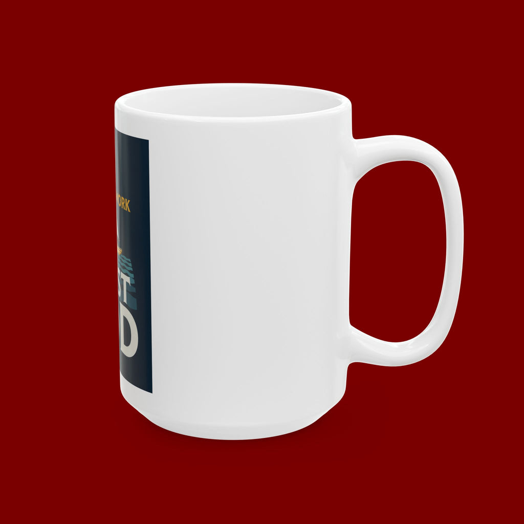 Trust God Sailboat Mug — "Pray, Work, Trust God" Inspirational Ceramic Coffee Cup (11oz/15oz)