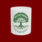 Ceramic Mug – "God Is My Provider" Green Tree Faith Coffee Cup (11oz & 15oz)