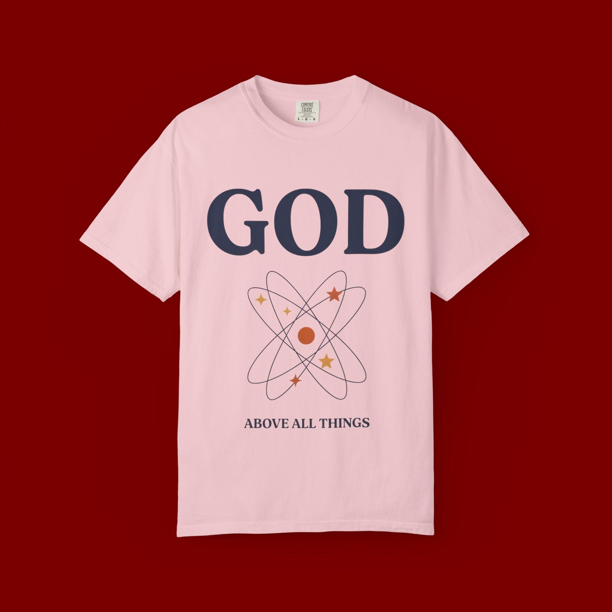 God Above All Things T-Shirt — Faith Graphic Tee with Cosmic Design