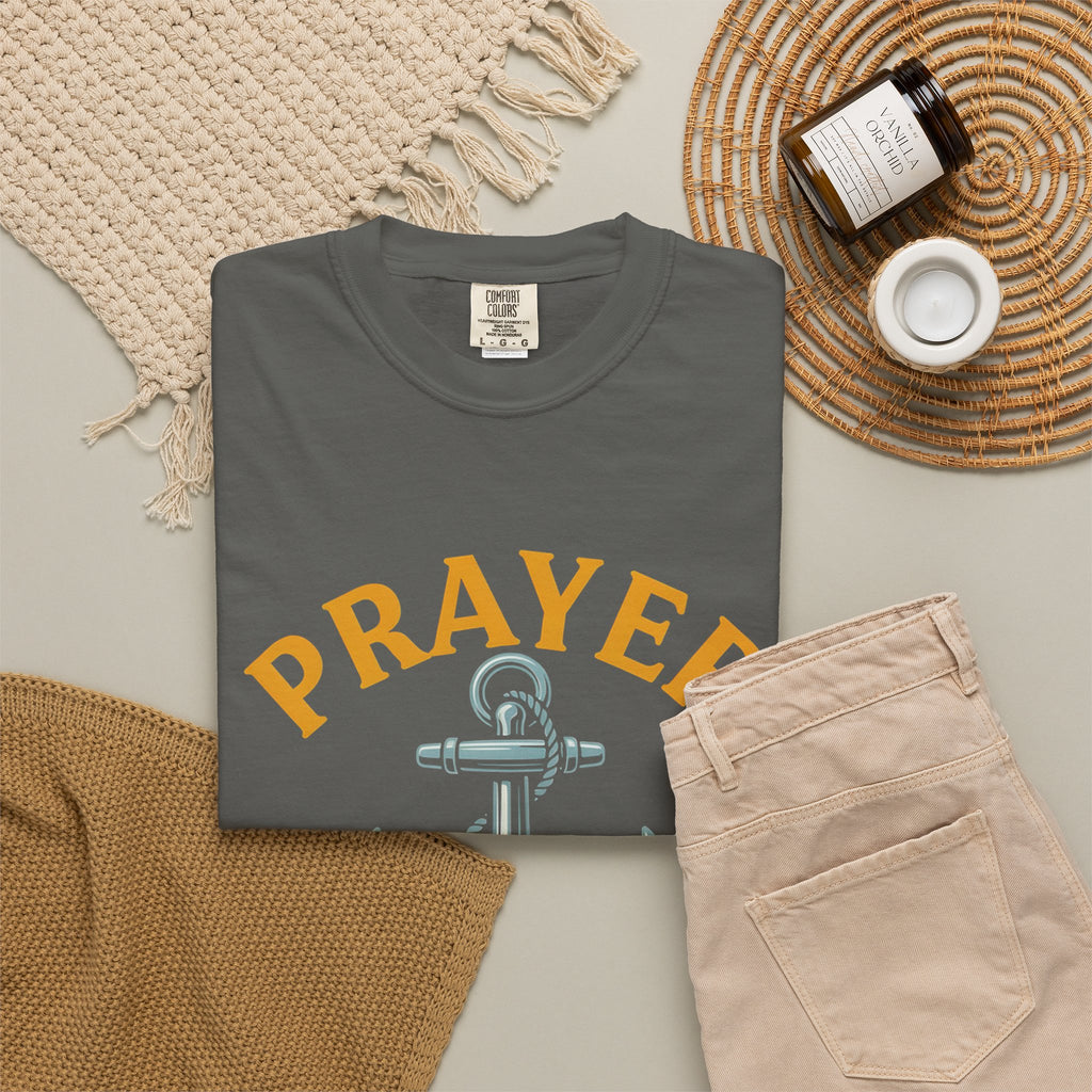 Prayer Anchor T-Shirt — "Prayer: The Most Powerful Weapon of a Believer" Christian Faith Tee