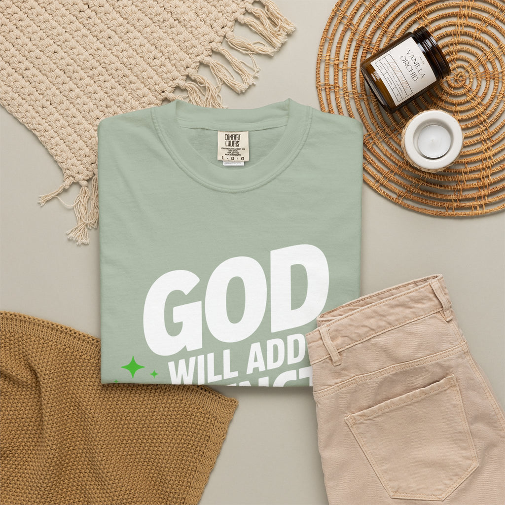 Inspirational T-Shirt — "God Will Add Strength to Your Strength" Christian Faith Tee