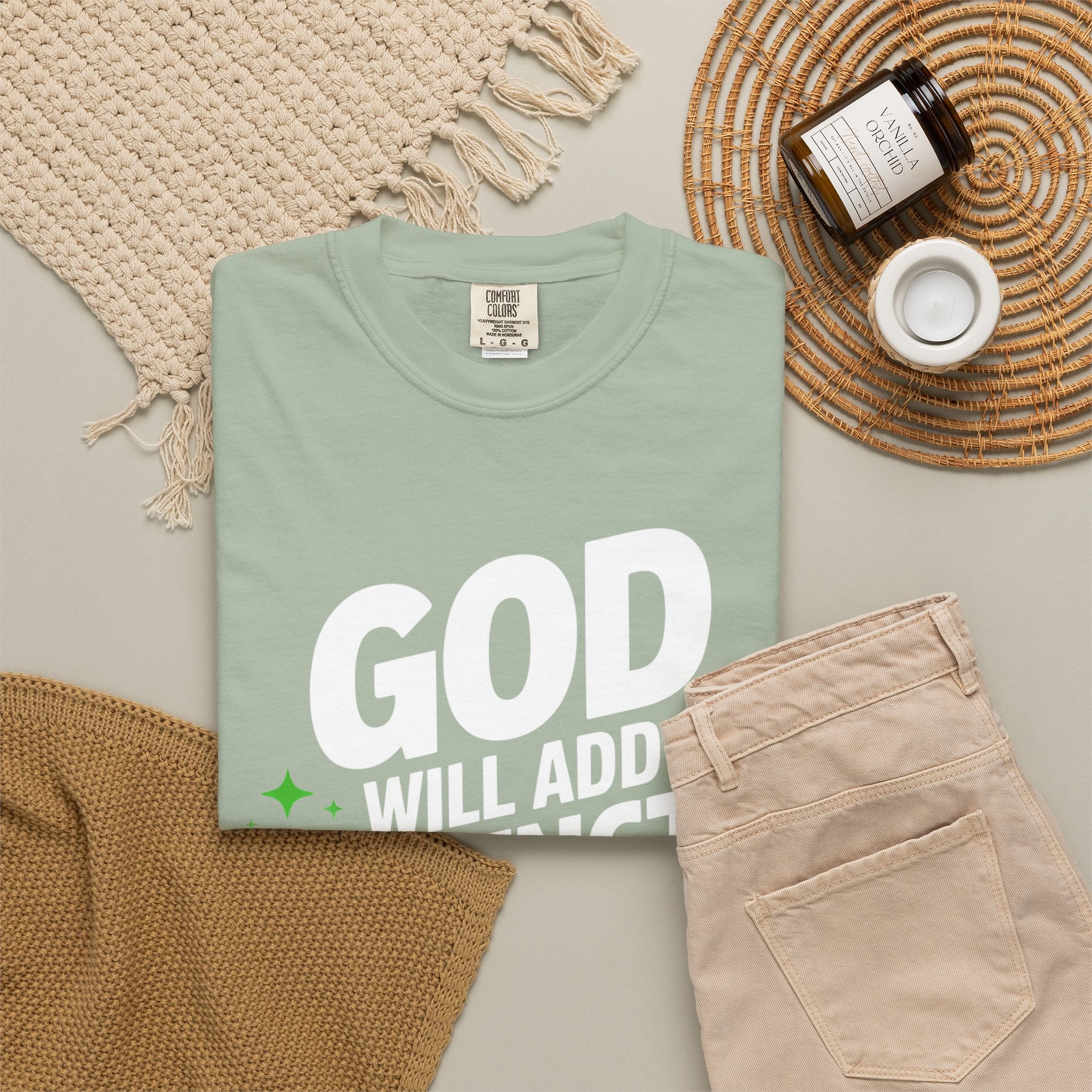 Inspirational T-Shirt — "God Will Add Strength to Your Strength" Christian Faith Tee