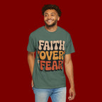 Faith Over Fear T‑Shirt — Retro Floral Inspirational Tee