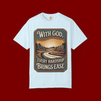 Inspirational Graphic T-Shirt — "With God, Every Hardship Brings Ease"