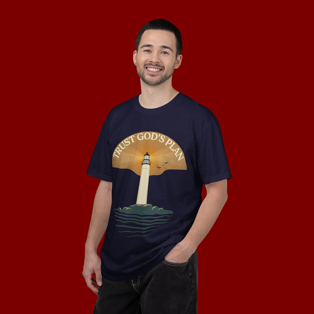 Trust God's Plan Lighthouse T-Shirt — Faith Coastal Tee