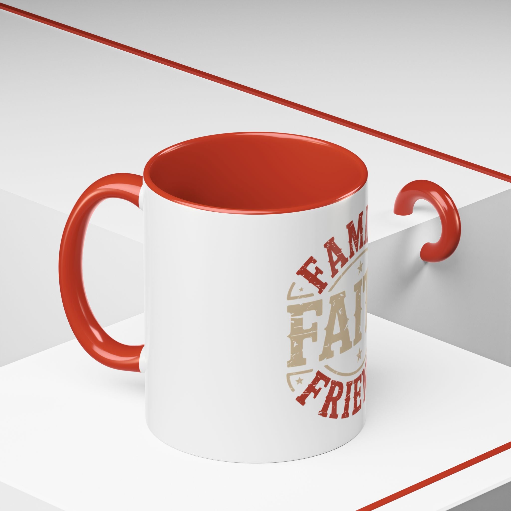 Faith Family Friends Accent Coffee Mug – Inspirational Religious Gift (11/15oz)
