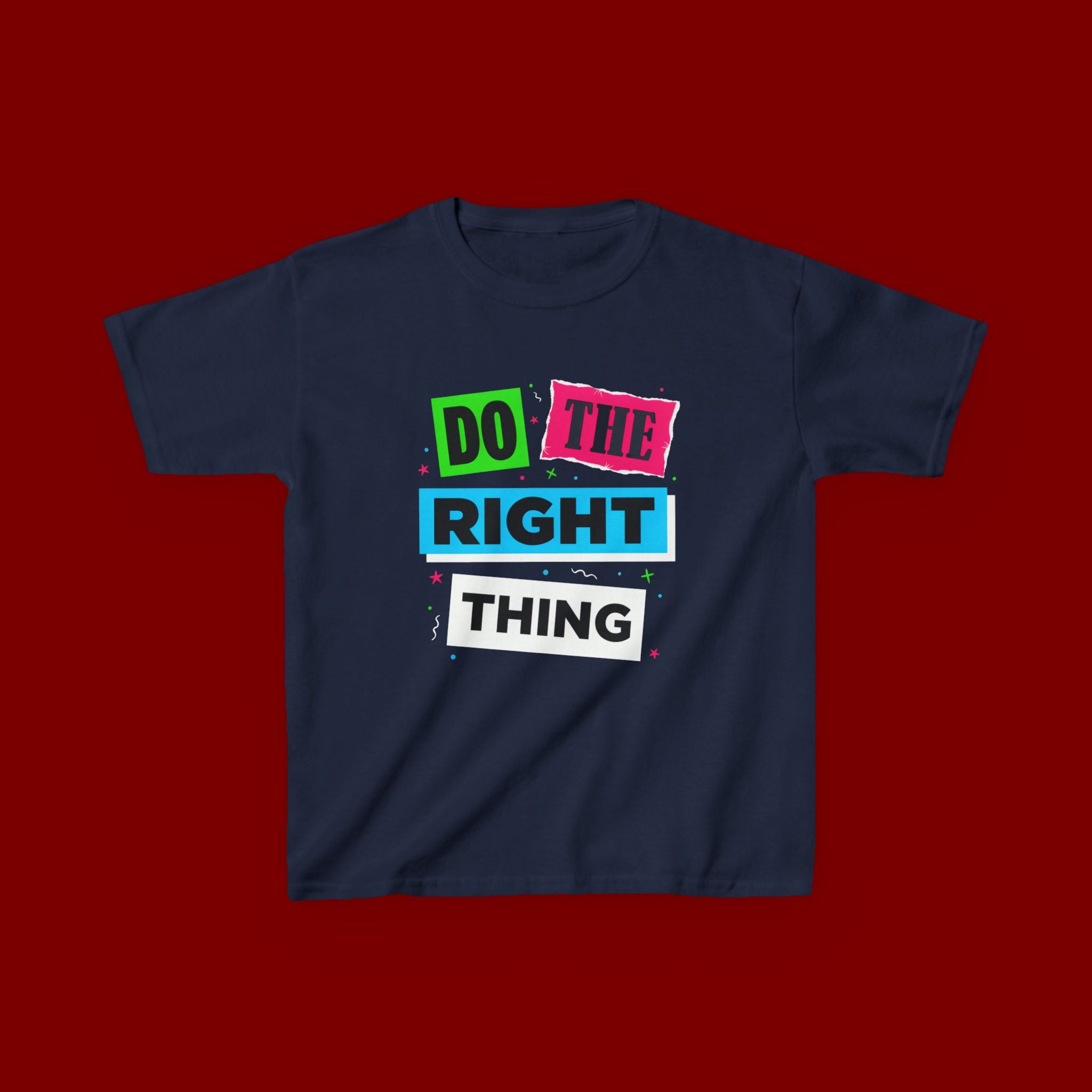 Kids Tee - "Do The Right Thing" Bold Colorblock Graphic