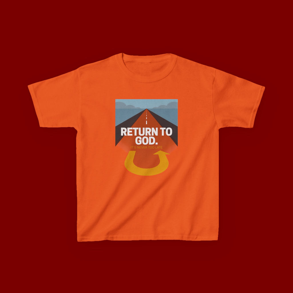 Kids Tee - "Return to God" Roadway Graphic Religious Youth Shirt