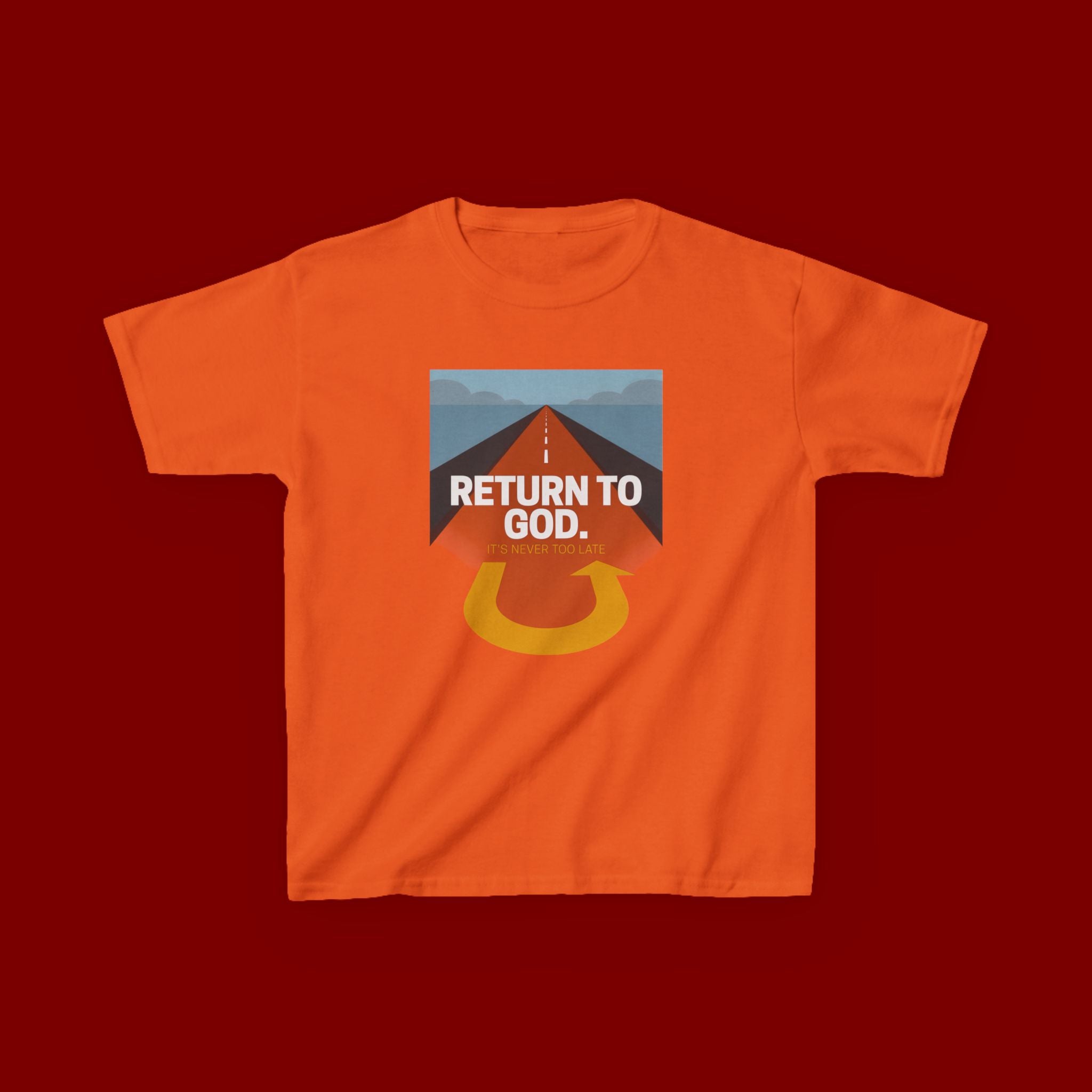 Kids Tee - "Return to God" Roadway Graphic Religious Youth Shirt
