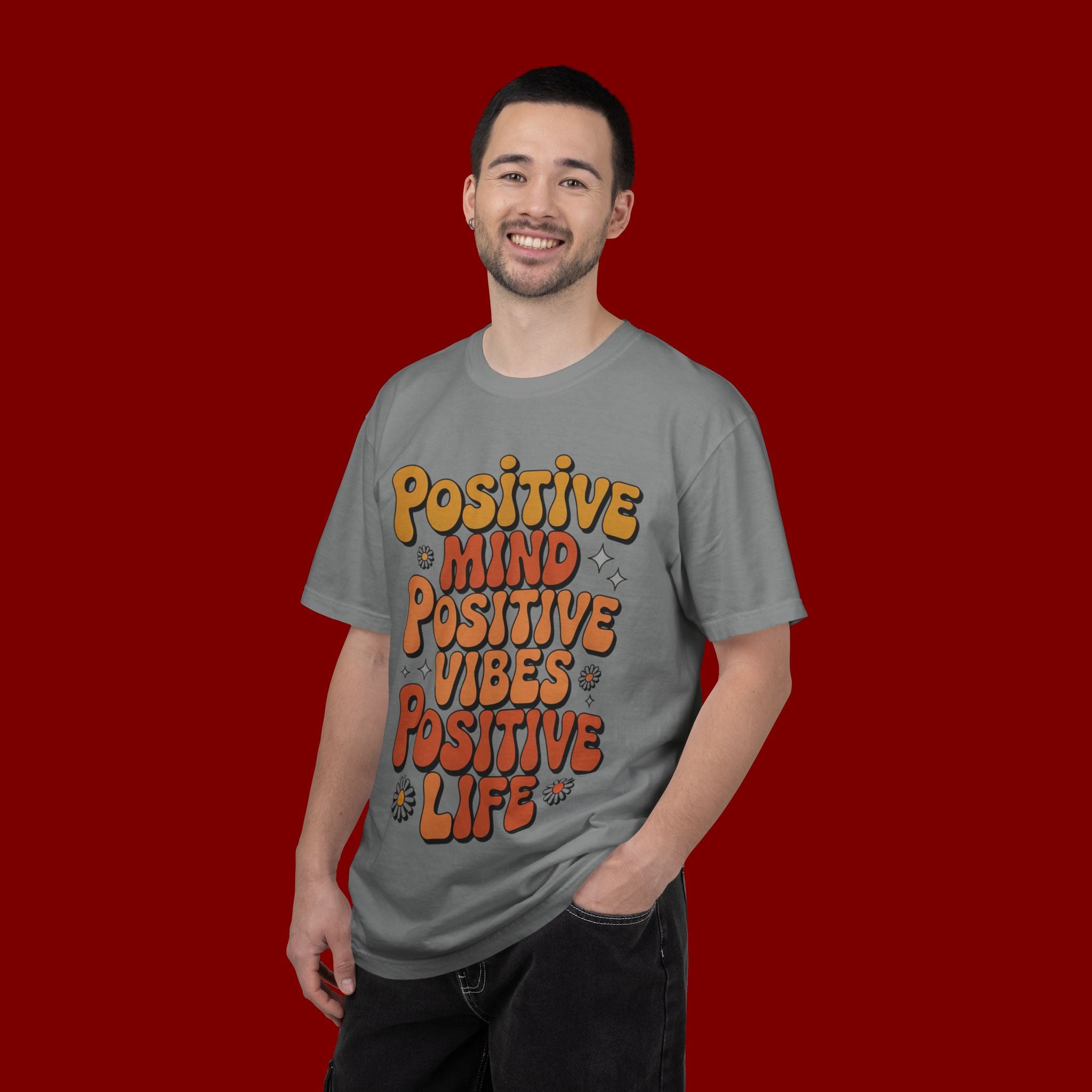 Positive Mind Positive Vibes Positive Life T-Shirt — Retro Daisy Graphic Tee