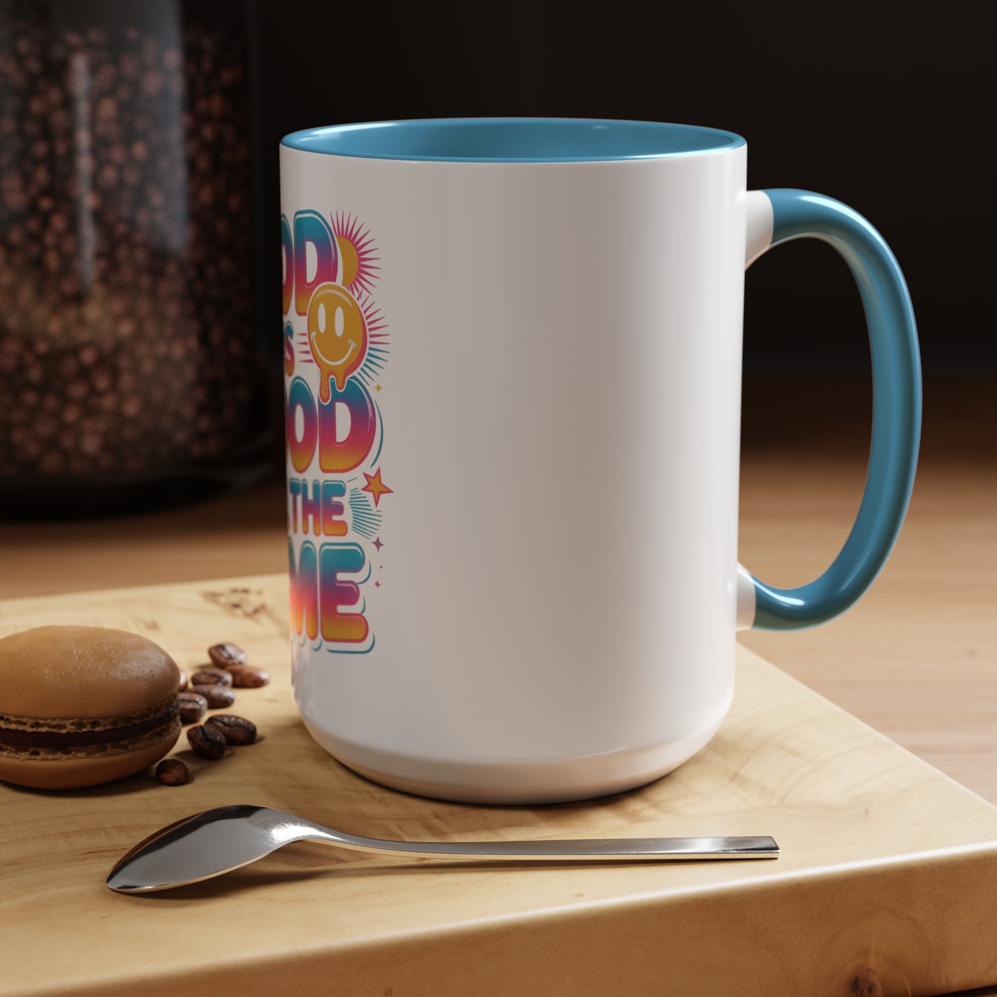 God Is Good All The Time Accent Coffee Mug — Inspirational Christian Coffee Cup (11/15oz)