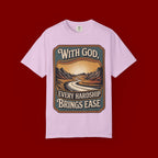 Inspirational Graphic T-Shirt — "With God, Every Hardship Brings Ease"