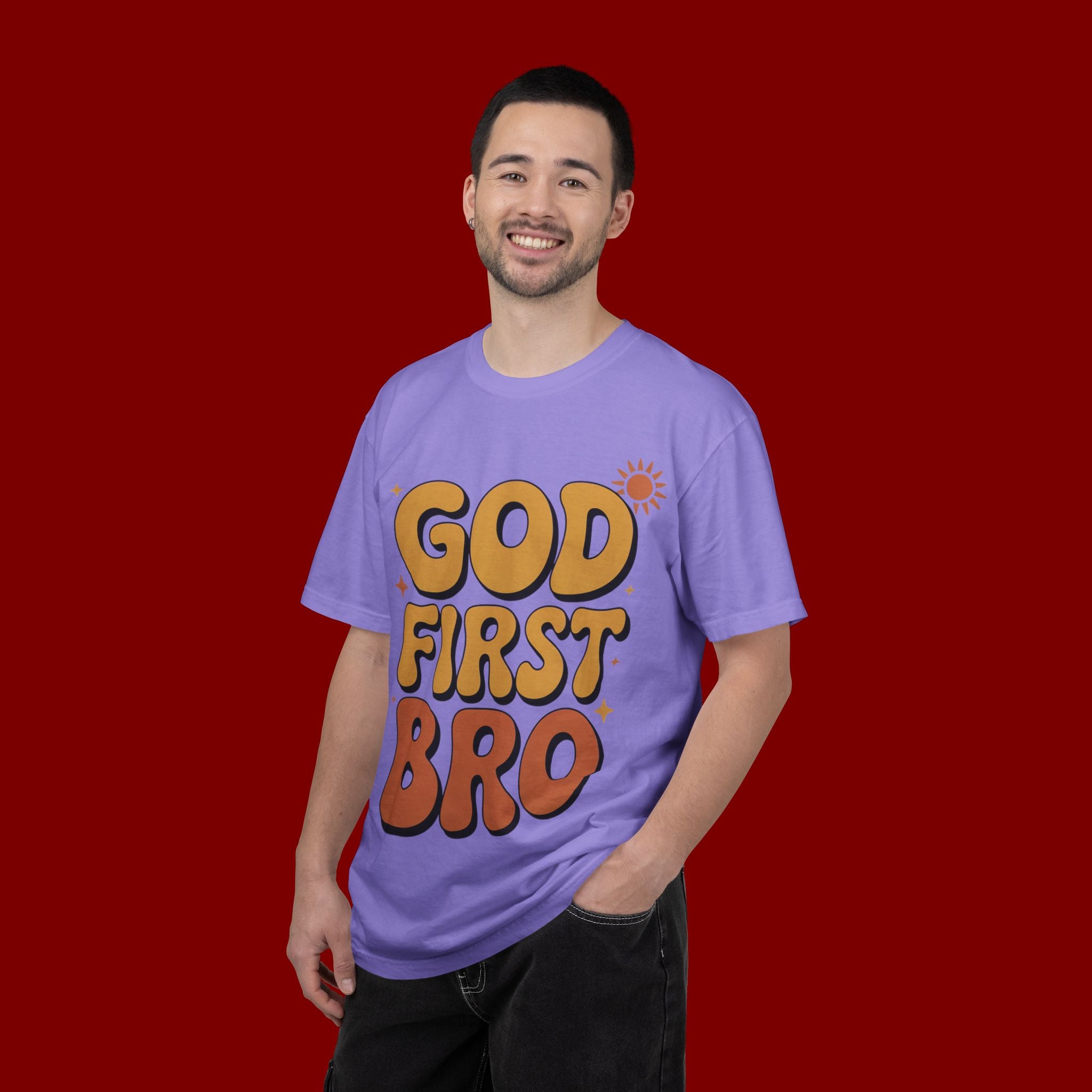 God First Bro T-Shirt — Retro Christian Faith Tee