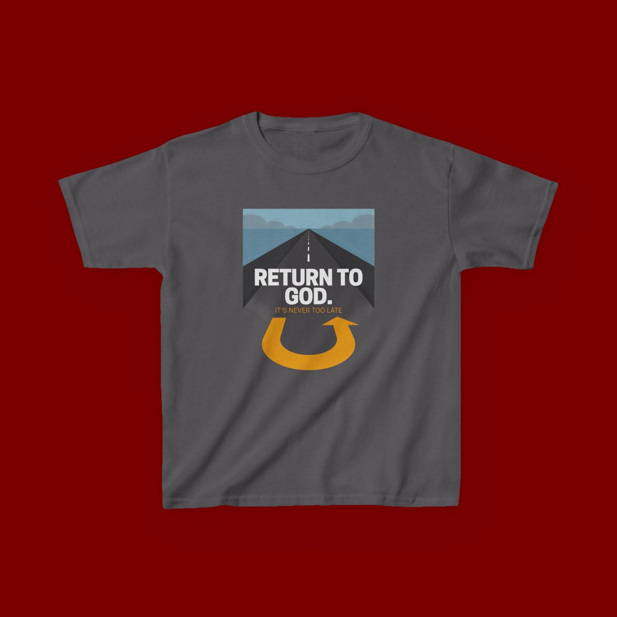 Kids Tee - "Return to God" Roadway Graphic Religious Youth Shirt