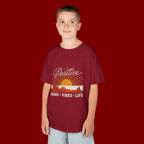 Kids T-Shirt - "Positive" Retro Sunrise Tee (Mind • Vibes • Life)