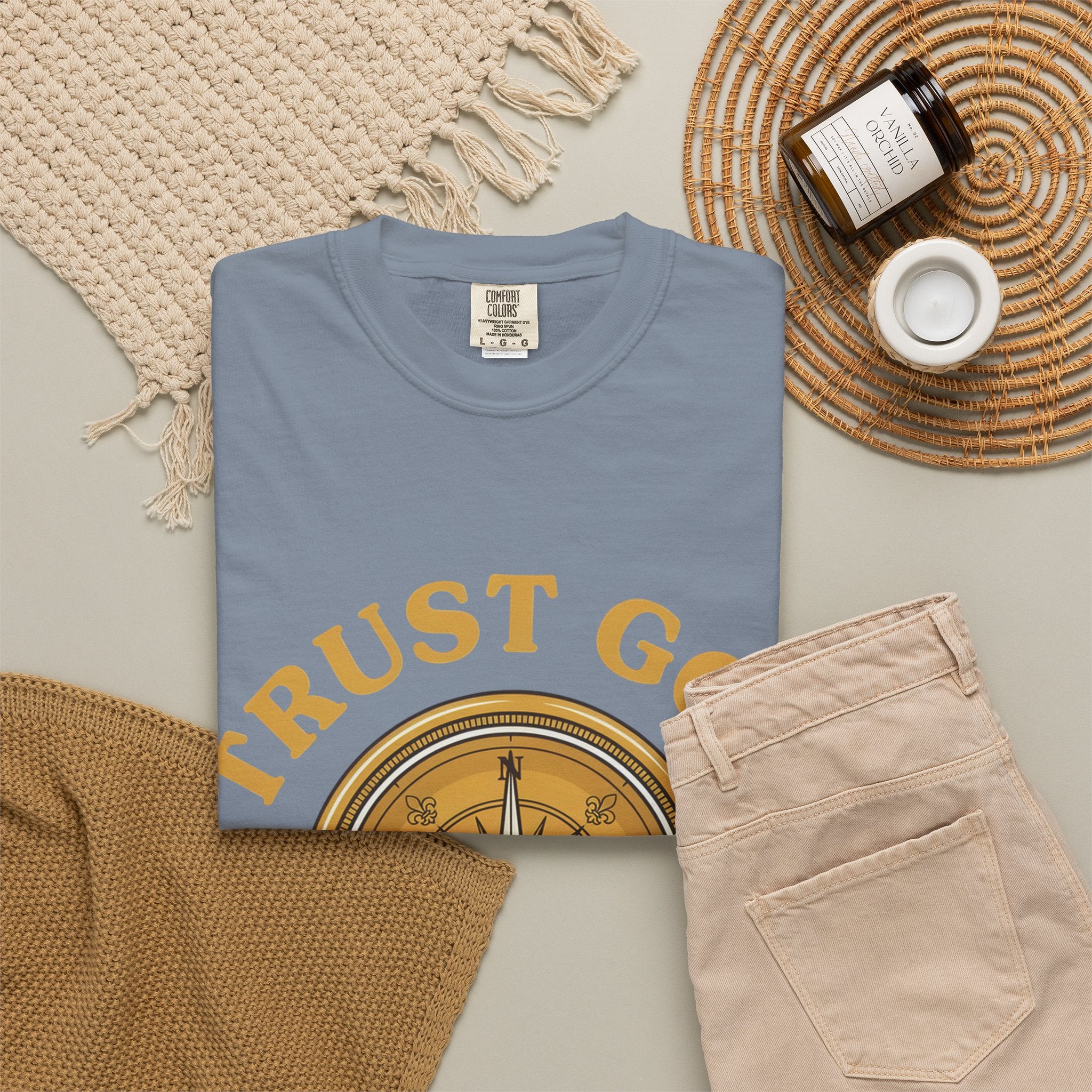 Trust God Compass T-Shirt — "Trust God No Matter What" Christian Faith Tee