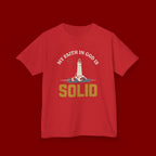 Kids T-Shirt — “My Faith in God is Solid” Lighthouse Christian Tee