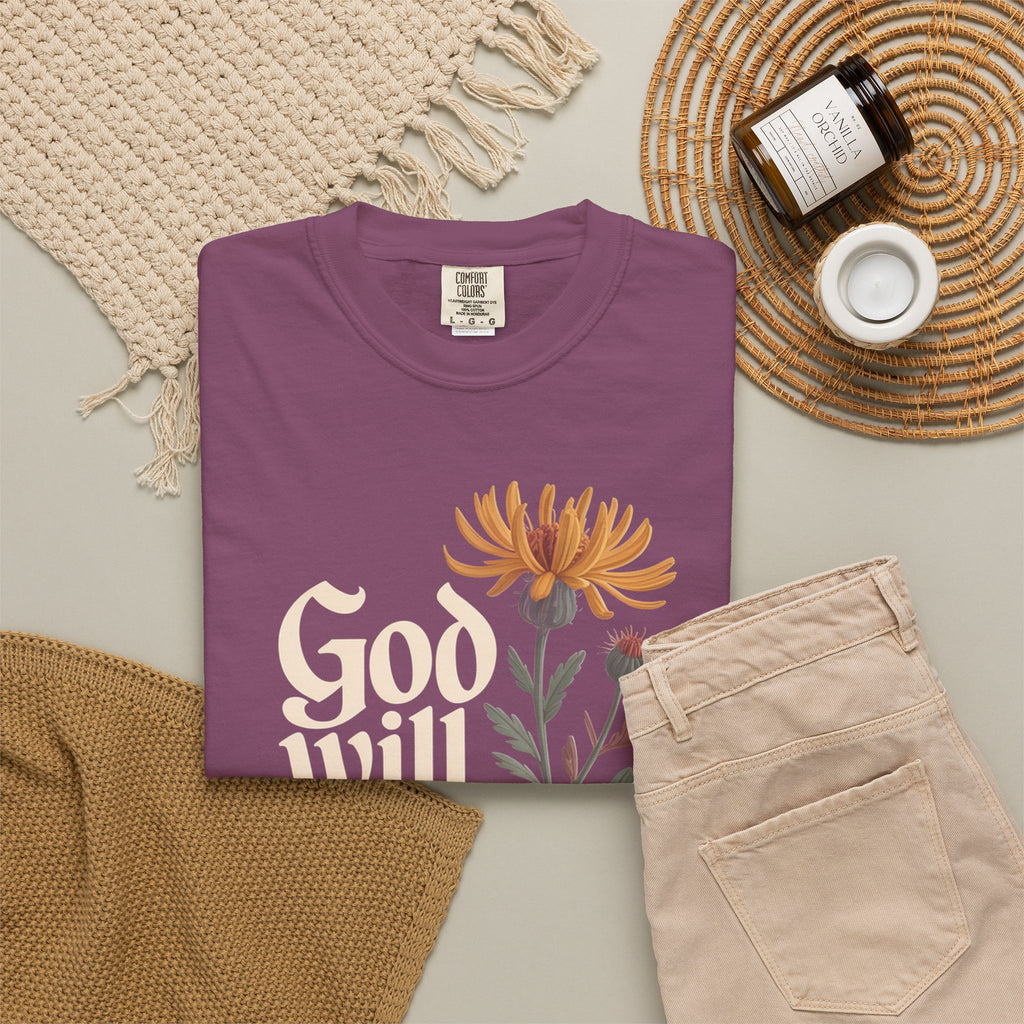 God Will Always Make a Way T-Shirt — Inspirational Floral Christian Tee