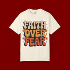 Faith Over Fear T‑Shirt — Retro Floral Inspirational Tee