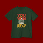 Kids Tee — "You Win When You Pray" Inspirational Christian Shirt