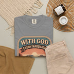 Scripture Comfort T-Shirt — "With God Every Hardship Brings Ease" Christian Faith Tee