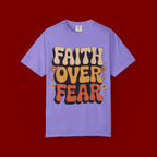 Faith Over Fear T‑Shirt — Retro Floral Inspirational Tee