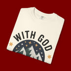 Faith-Based Mountain T-Shirt — "With God All Things Are Possible"
