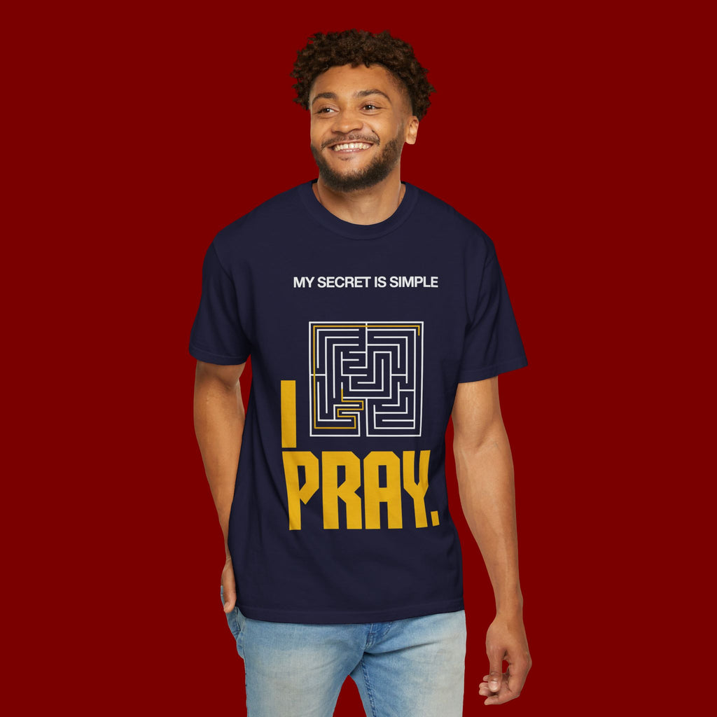 I Pray Maze T-Shirt — "My Secret Is Simple" Christian Faith Tee