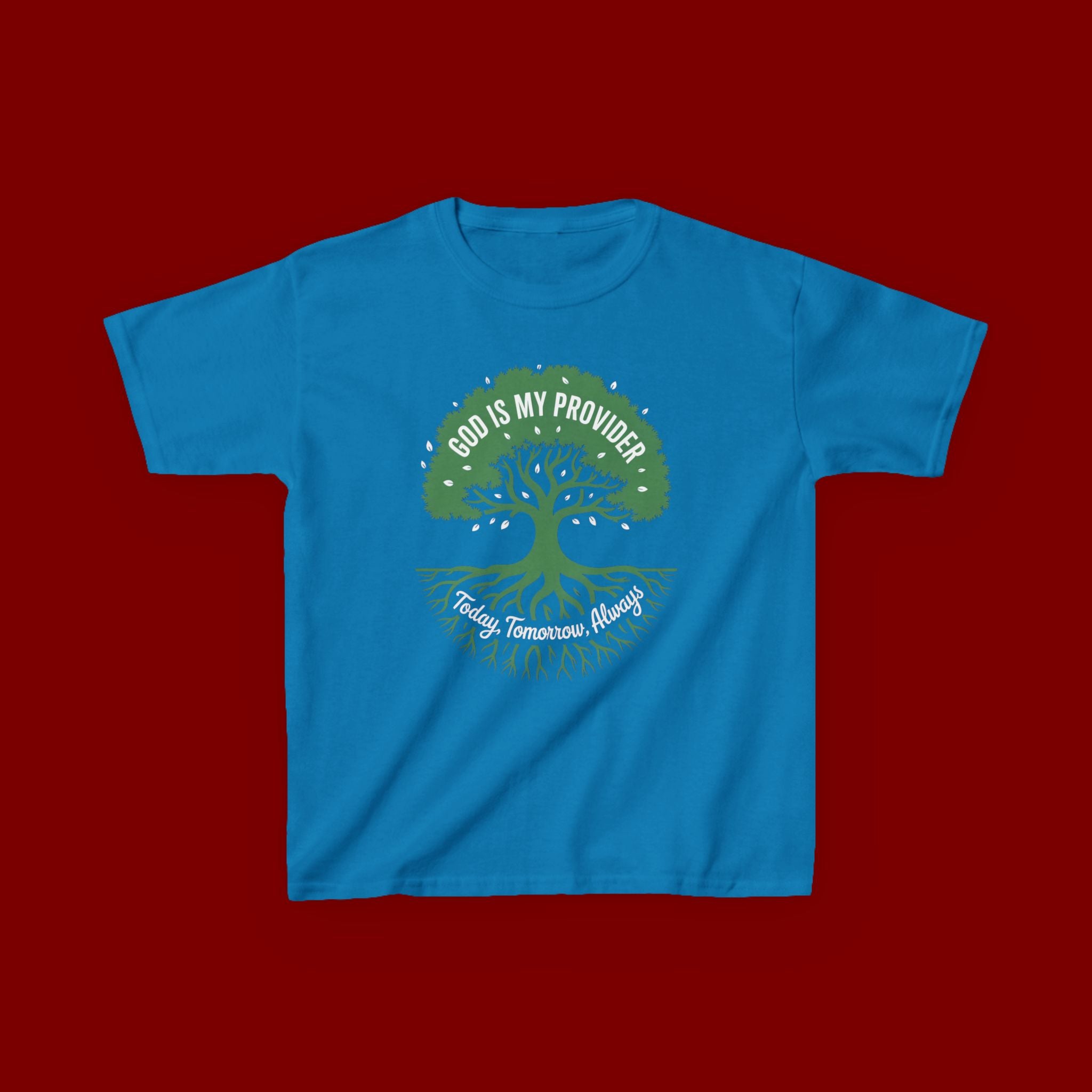Kids Tee — "God Is My Provider" Tree of Faith Christian Shirt