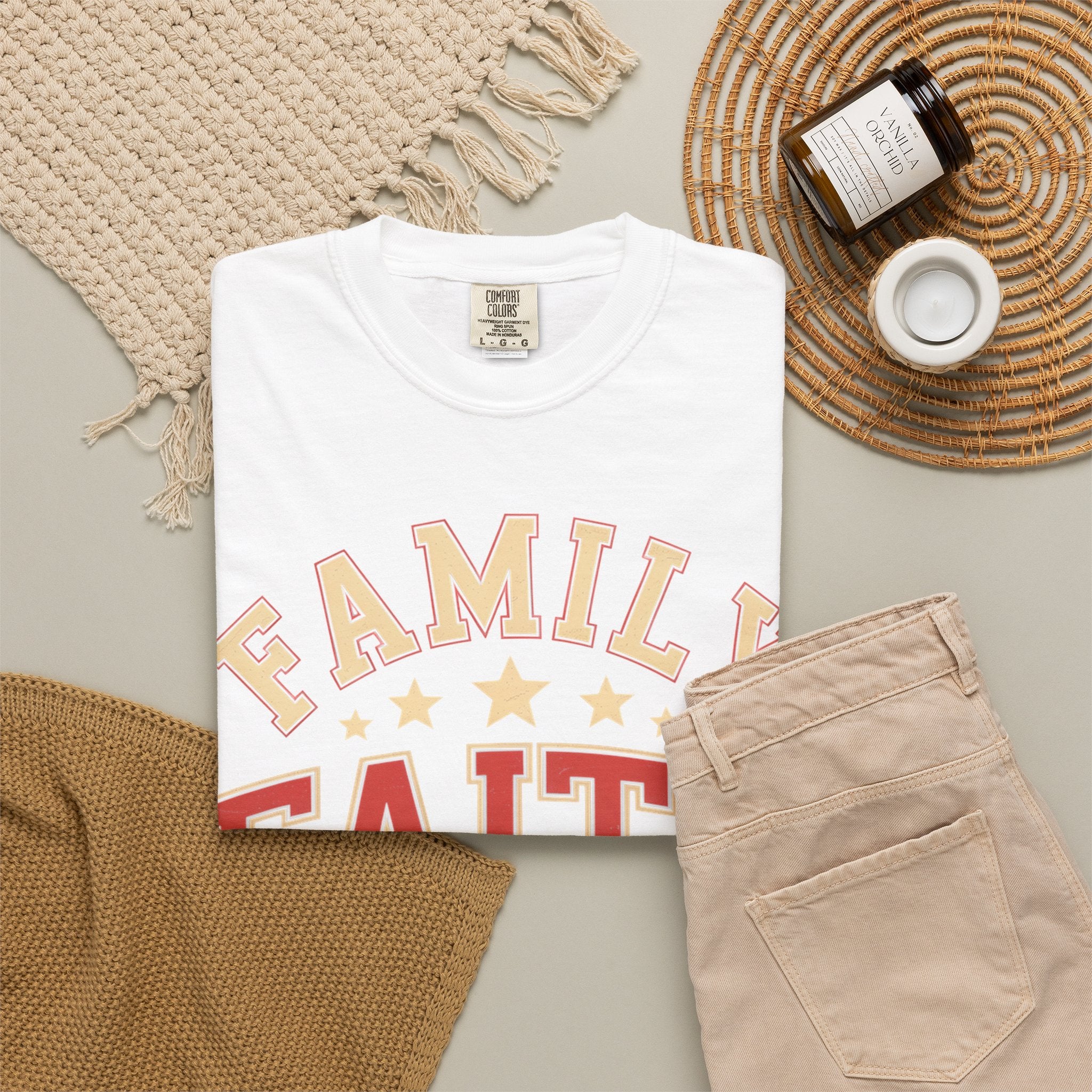 Family Faith Friends T-Shirt — Patriotic American Flag Tee