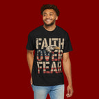 Faith Over Fear T-Shirt — Patriotic Eagle Graphic Tee