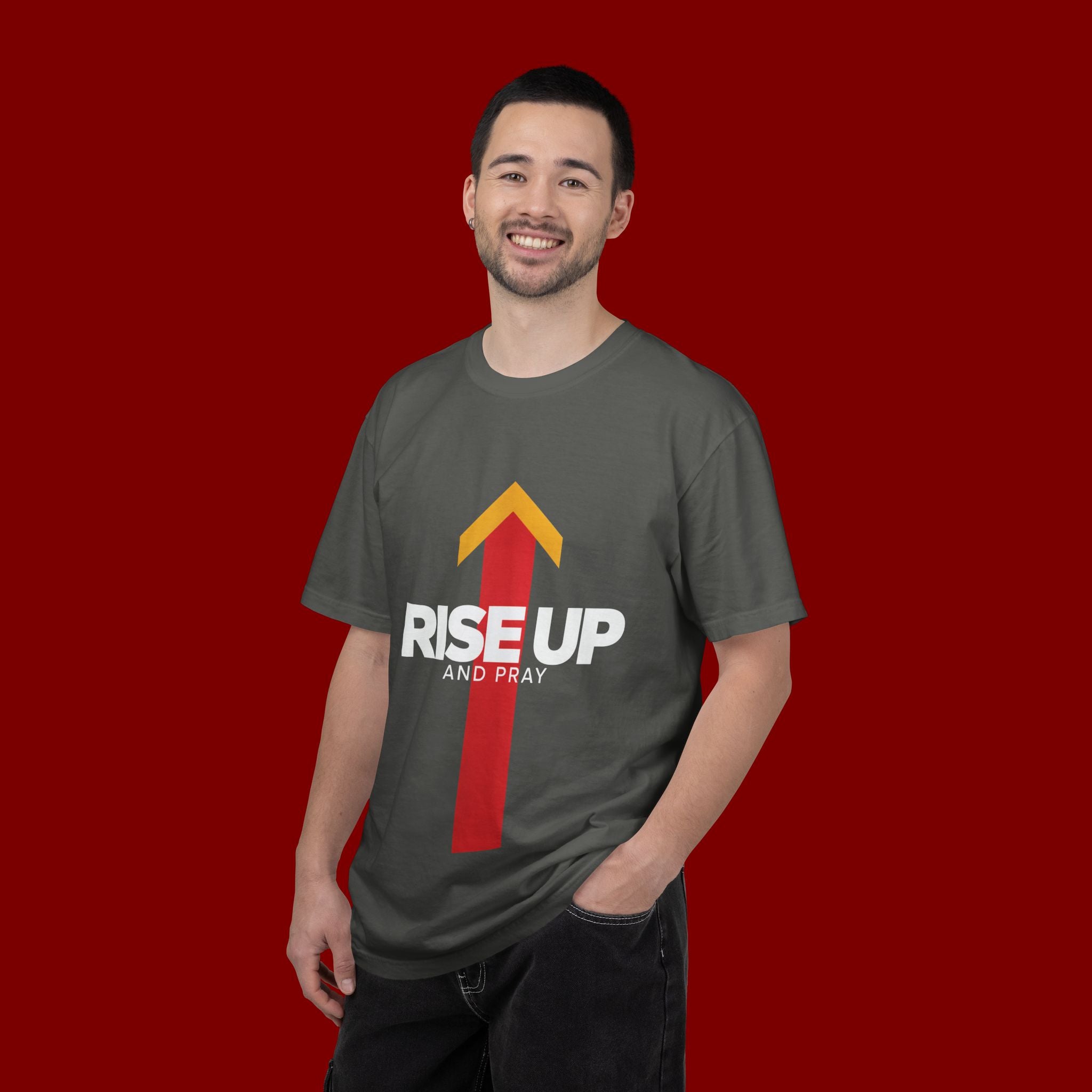 Arrow Up Graphic T-Shirt — Bold Upward Arrow Design