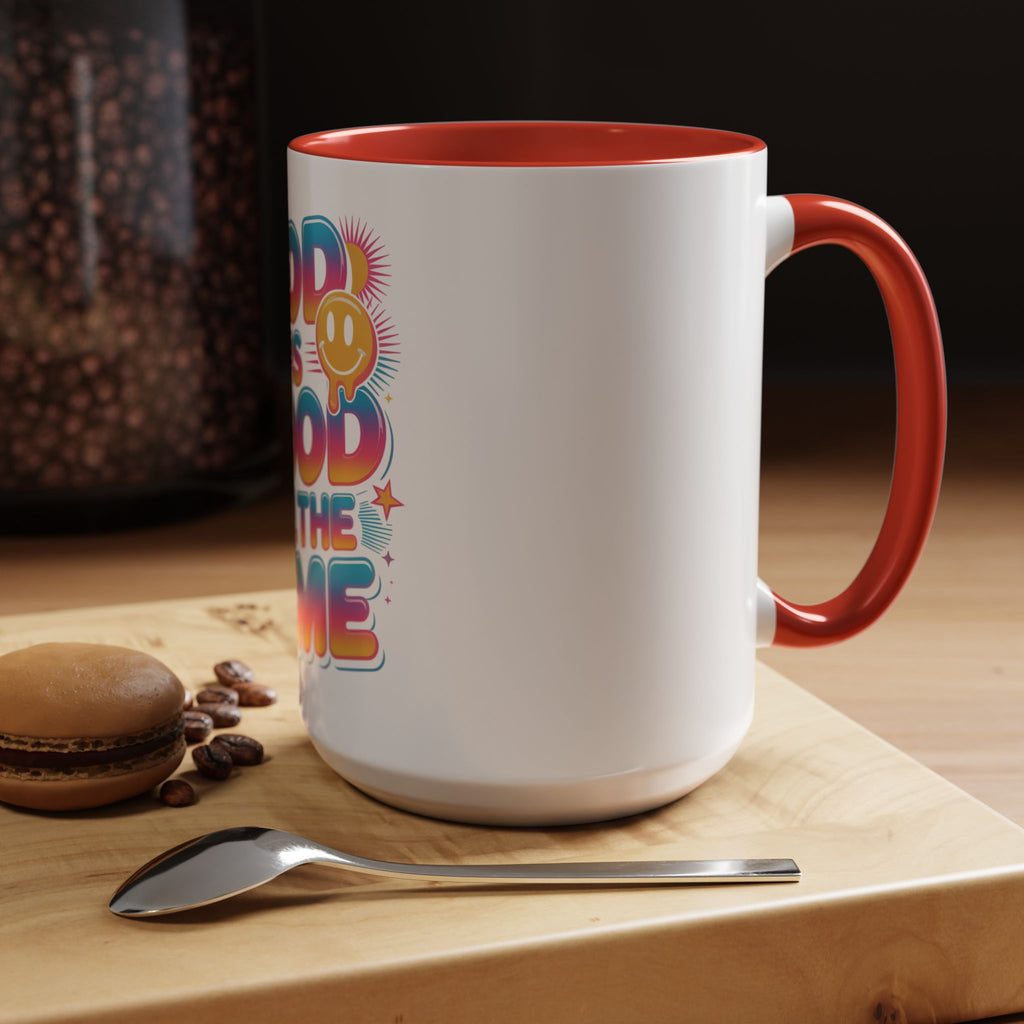 God Is Good All The Time Accent Coffee Mug — Inspirational Christian Coffee Cup (11/15oz)